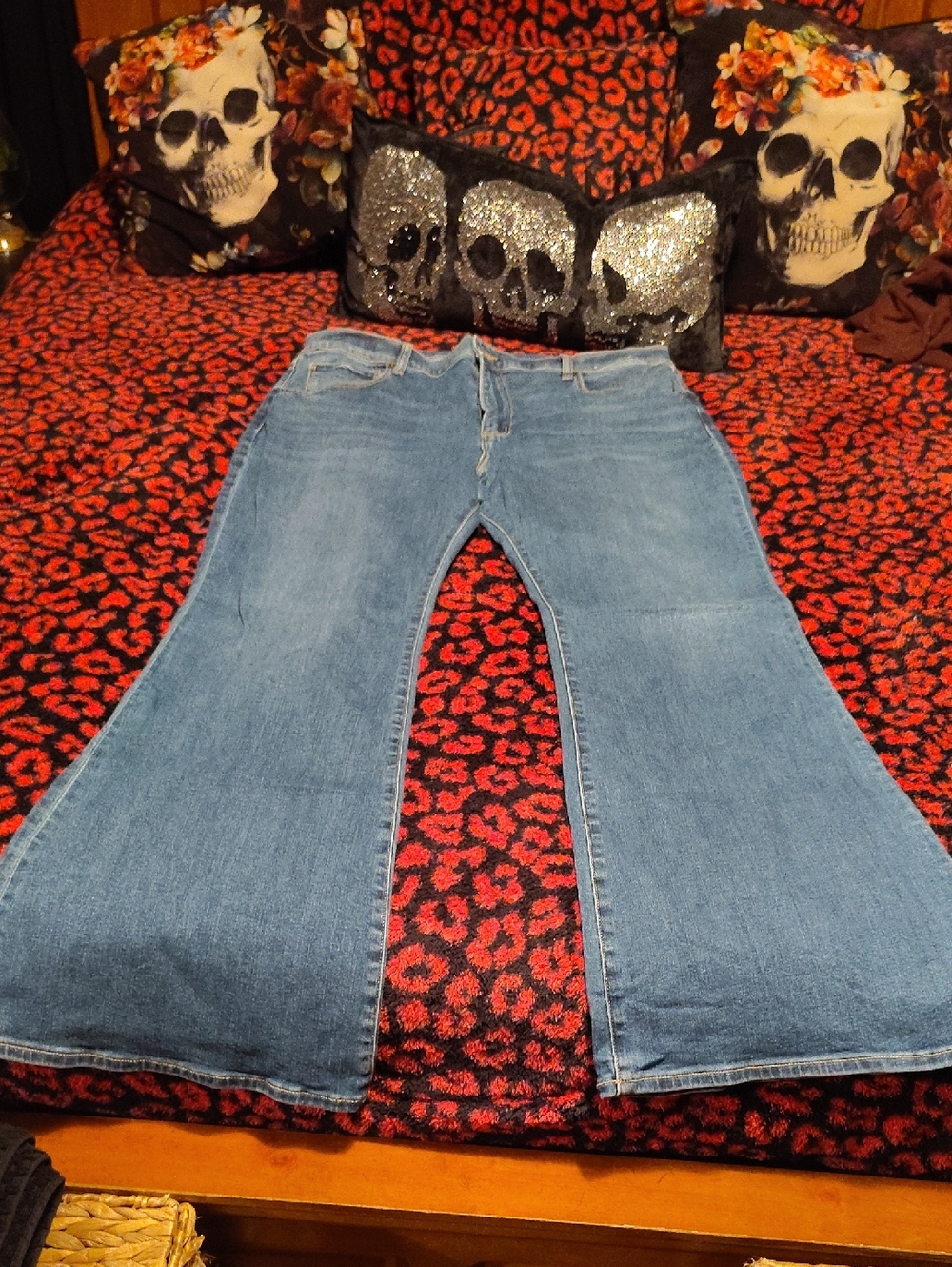Abercrombie & Fitch Light Blue High-Rise Flared Jeans